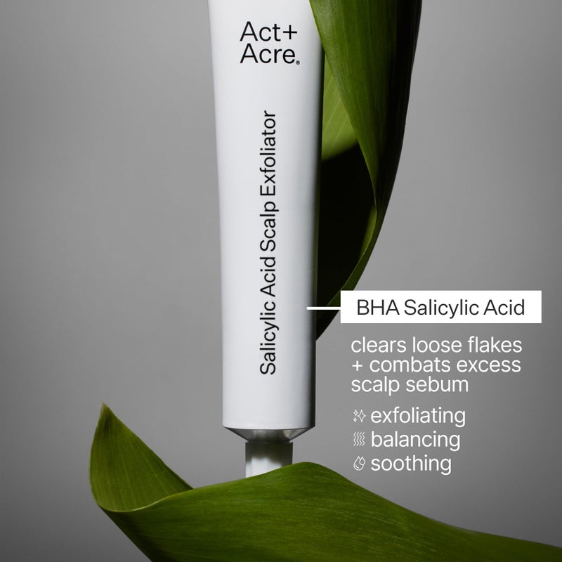 Act+Acre ACT+ ACRE Scalp Exfoliator, Cold Processed BHA Salicylic Acid, Plant Based, Relief for Dry Itchy Scalp, Exfoliating Mask for Oily Hair, 2 Fluid Ounces - Image 4