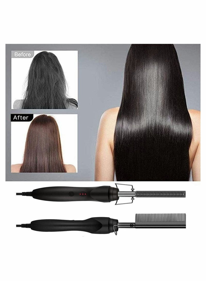 شو وو Electric Hair Straightening Brush, Curly Quick Heated Comb for Woman and Man - Image 4