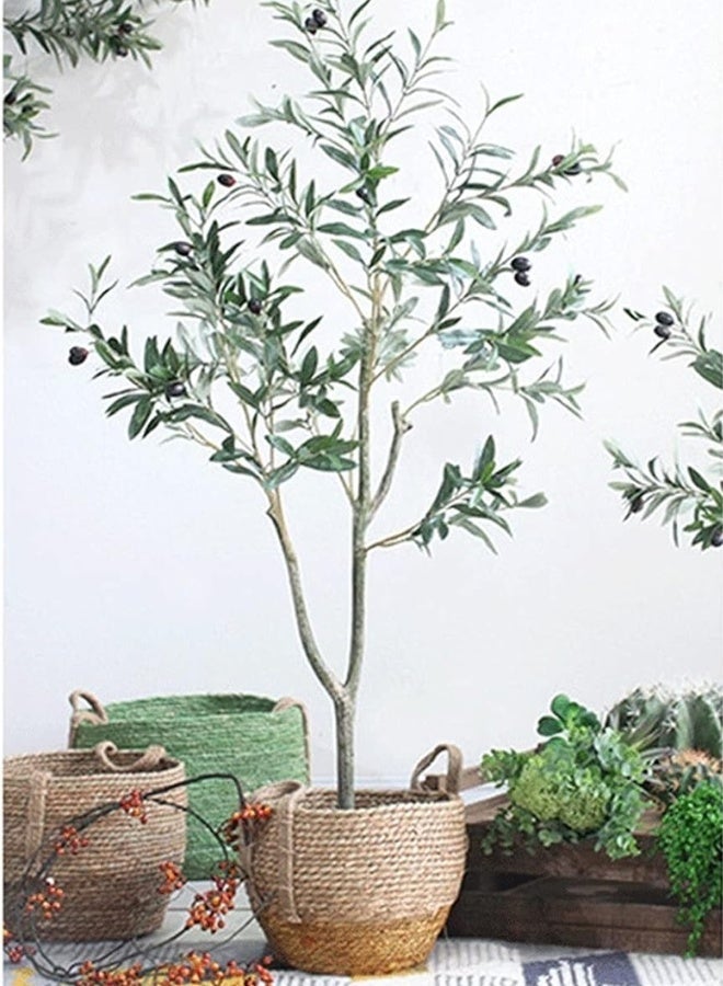 Elegant Artificial Olive Tree with Realistic Leaves & Black Fruits | Low-Maintenance Mediterranean Decor for Home, Office & Indoor Spaces - Image 1