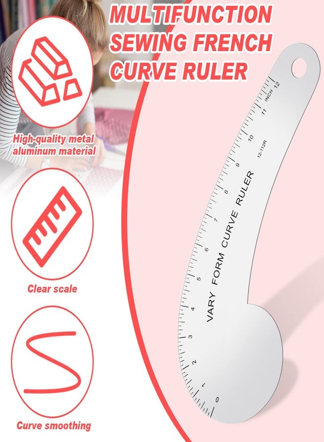 Youyole Vary Form Curve Ruler Solid Aluminum French Hip Curve Ruler for Measuring Sewing Design Making - Image 3