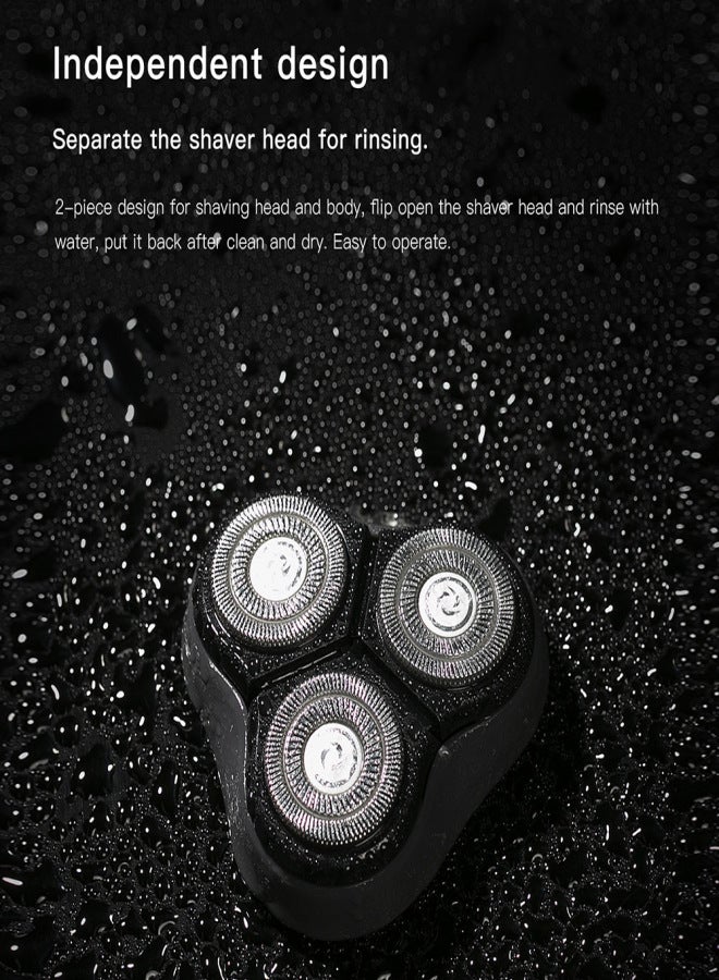 إنشن ماكينة حلاقة كهربائية Enchen Men Warrior ثلاثية الأبعاد برأس حلاقة ثلاثي عائم، للاستخدام الجاف والرطب، مزودة بشفرة حلاقة، وأداة تشذيب السوالف المنبثقة، قابلة لإعادة الشحن من النوع C، أداة تشذيب لحية الوجه - Image 4