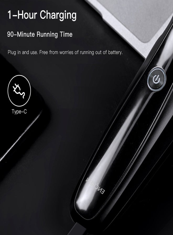 إنشن ماكينة حلاقة كهربائية Enchen Men Warrior ثلاثية الأبعاد برأس حلاقة ثلاثي عائم، للاستخدام الجاف والرطب، مزودة بشفرة حلاقة، وأداة تشذيب السوالف المنبثقة، قابلة لإعادة الشحن من النوع C، أداة تشذيب لحية الوجه - Image 5