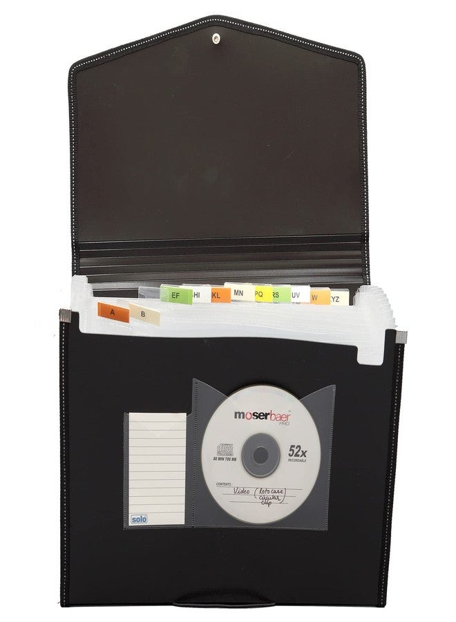 سولو ملف سولو قابل للتوسيع بـ 12 جيبًا بحجم A4 - منظم مستندات قوي ومتين مع إغلاق مطاطي، وعلامات فهرسة، وأقسام قابلة للتوسيع | مثالي للتخزين في المكتب والمدرسة والمنزل - Image 2