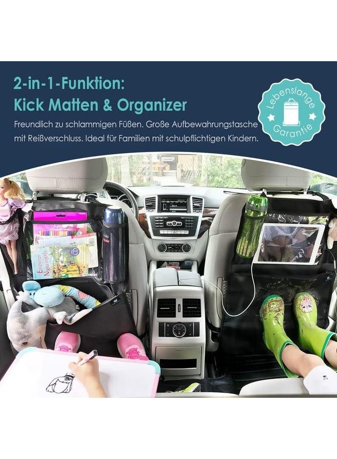 Generic Car Backseat Organizer Pockets Seat Back Protectors Kick Mats for Kids Toddlers, Travel Accessories, 2 Pack  - Image 3
