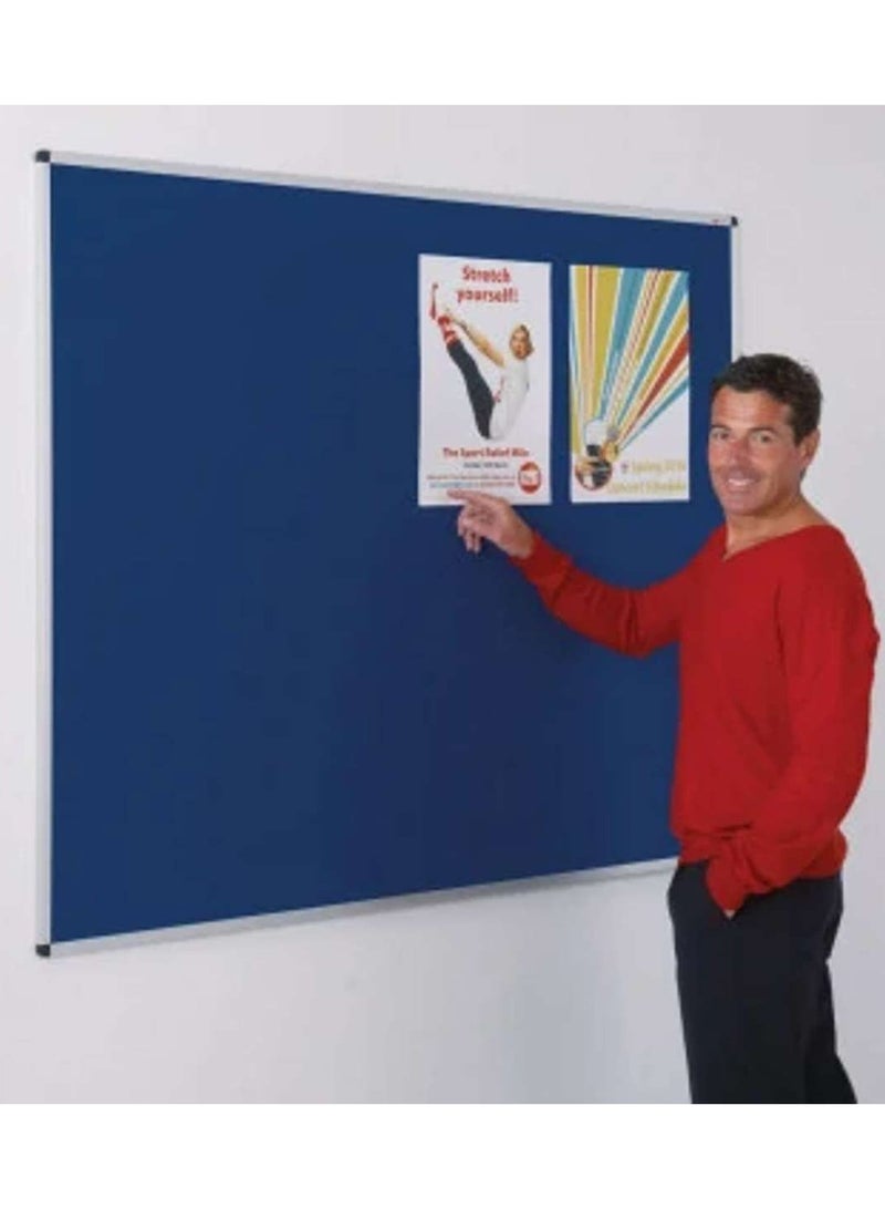 Generic Cork board with metal frame 90 cm * 120 cm - double sided blue& green - Image 3