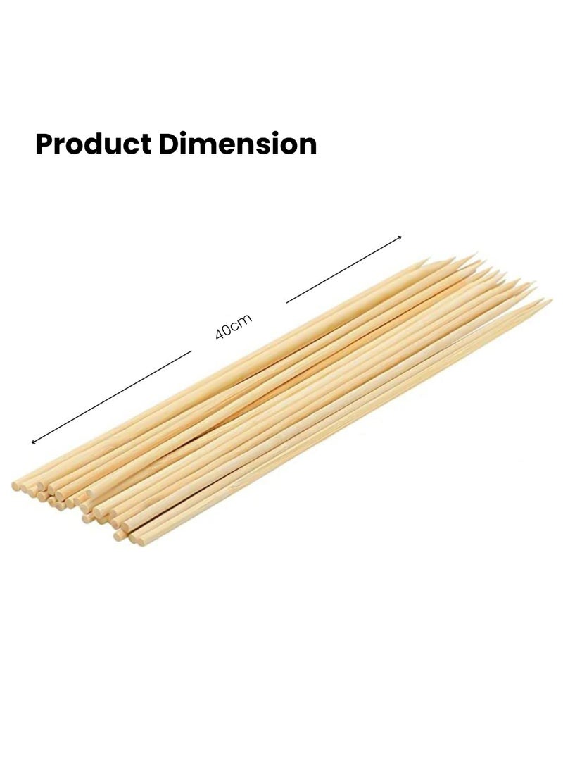 HOT GRILL Hot Grill 50 PCS Bamboo Skewers Sticks Natural Wooden Food Grade Sticks Barbeque, Grilling, Appetisers, Food Picks, Cocktail  - Image 2