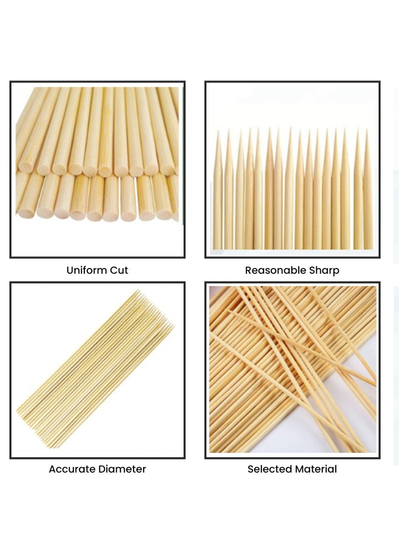 HOT GRILL Hot Grill 50 PCS Bamboo Skewers Sticks Natural Wooden Food Grade Sticks Barbeque, Grilling, Appetisers, Food Picks, Cocktail  - Image 5