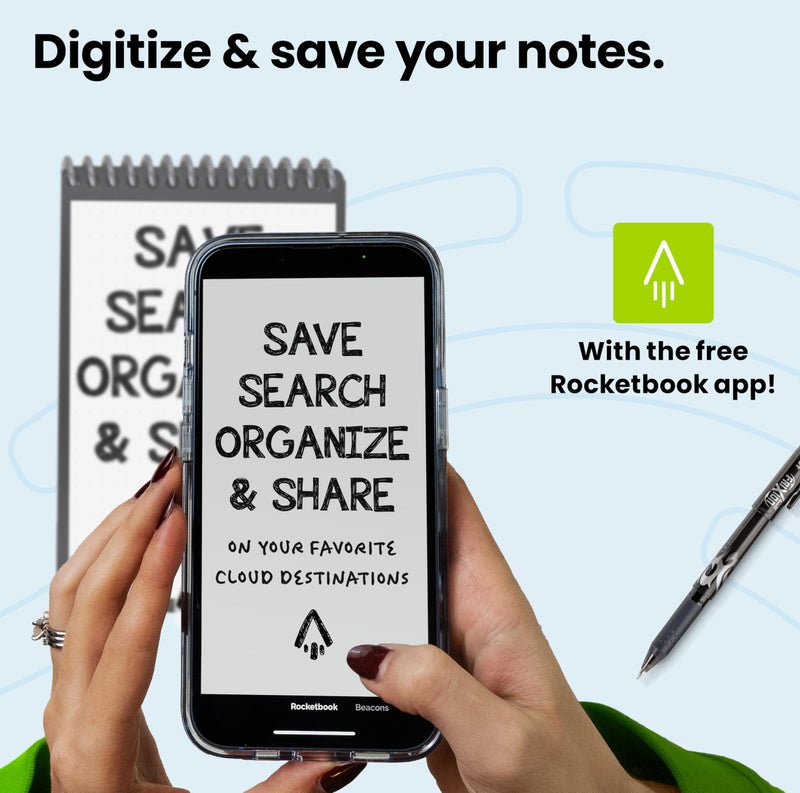 Rocketbook Smart Reusable Notebook, Mini Spiral Notebook, Infinity Black, (3.5" x 5.5") - Image 4