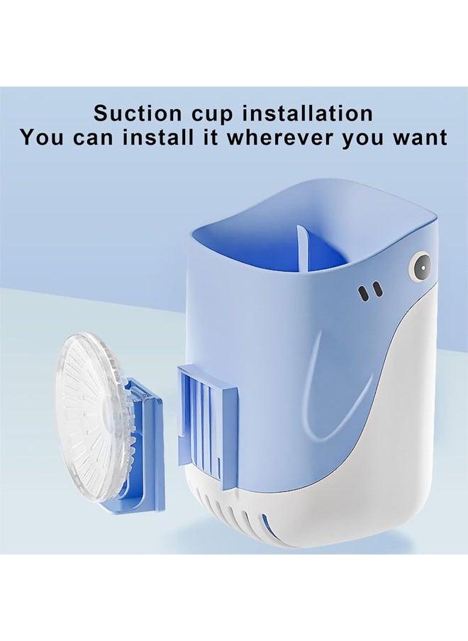 Toilet Scrubber, Toilet Brush Set for Bathroom with Holder Without Dead Angle, Wall Mounted Cleaning Brush, Heavy Duty Toilet Brush (Blue)