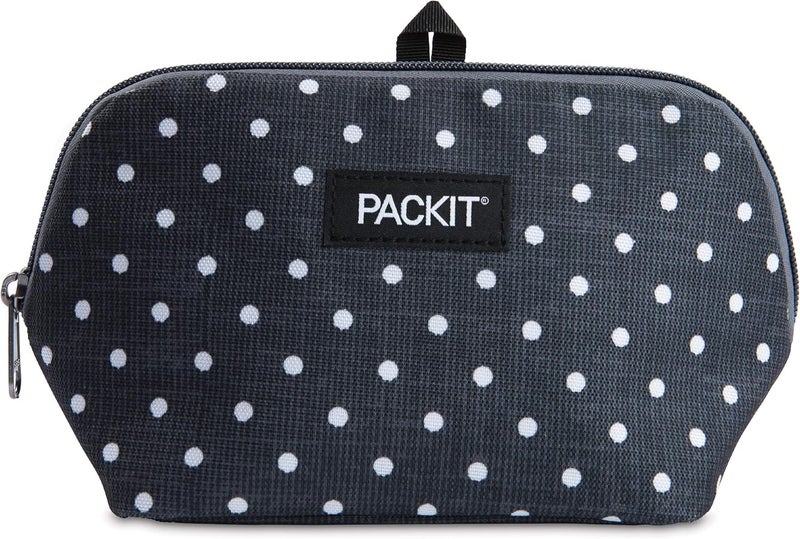 Pac-Kit Freezable Snack Bag, Polka Dots, Built with EcoFreeze Technology, Foldable, Reusable, Zip Closure Locks in Cool Dry Air, and Fresh Snacks On the Go - Image 1