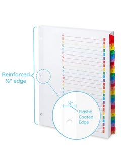 Blue Summit Supplies Alphabet Binder Tab Dividers For 3 Ring Binder Or Notebook, A To Z Dividers With Multicolor Alphabetical Tabs, Includes Customizable Table Of Contents Index, 3 Sets  - Image 2