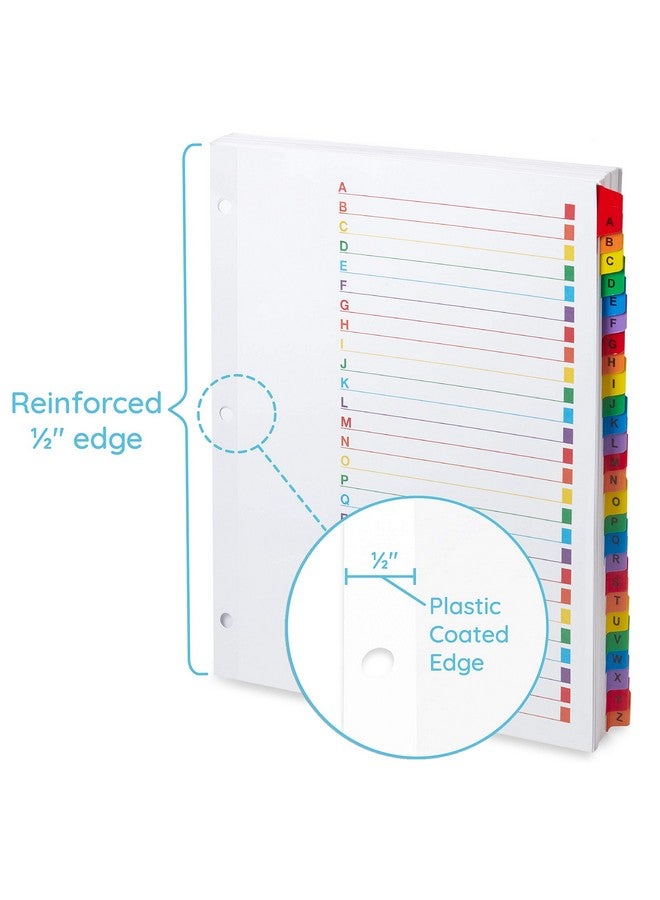 Blue Summit Supplies Alphabet Binder Tab Dividers For 3 Ring Binder Or Notebook, A To Z Dividers With Multicolor Alphabetical Tabs, Includes Customizable Table Of Contents Index, 3 Sets  - Image 2