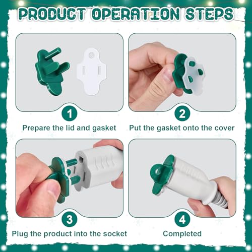 TTQ Set of 10 Weatherproof Gaskets and Plug Protector Covers,Outdoor/Indoor Extension Cord Outlet Gasket and Plugs Covers,Waterproof Outdoor Plug Protector for Electrical Outlets,Stop Gfcis from Tripping - Image 4