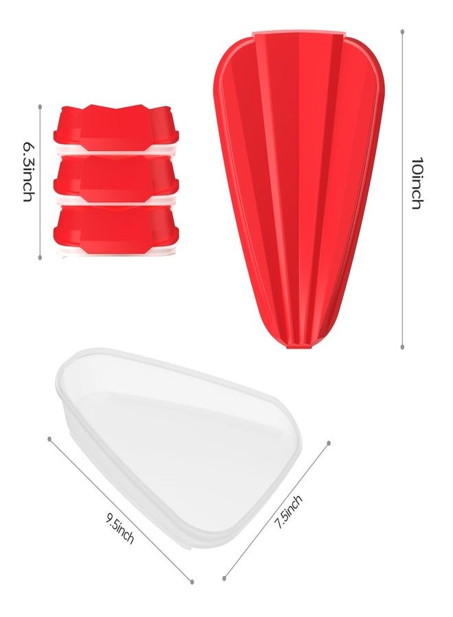 AimiDream Reusable pizza containers, Multiple merging containers, combined PP containers to organize and save space, red & white - Image 5