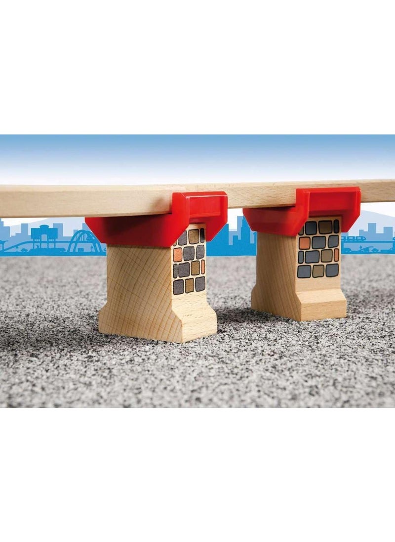 Brio Brio World 33254 - Super Supports - 2 Piece Wooden Railway Set | Enhances Creativity | Compatible with All Brio Train Sets | Sustainability Certified | Perfect for Kids Ages 3 and Up  - Image 3