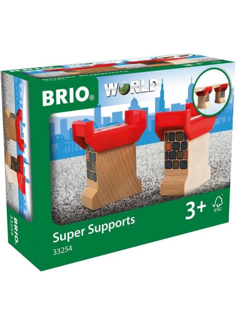 Brio Brio World 33254 - Super Supports - 2 Piece Wooden Railway Set | Enhances Creativity | Compatible with All Brio Train Sets | Sustainability Certified | Perfect for Kids Ages 3 and Up  - Image 4