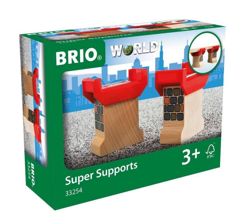 Brio World 33254 - Super Supports - 2 Piece Wooden Railway Set | Enhances Creativity | Compatible with All Brio Train Sets | Sustainability Certified | Perfect for Kids Ages 3 and Up - Image 1