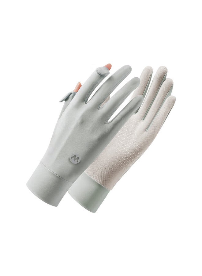Car Return Car Guimu Sunscreen Gloves Women Summer Thin Outdoor Uv Protection Sunscreen Leak Two-finger Ice Silk Cycling Gloves - Image 2