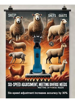 erorex Electric Sheep Shears 9 Tooth 6 Speed Adjustable Wool Shearing Machine Rechargeable Lithium Ion Clippers For Sheep Goats And Farm Animals  - Image 3