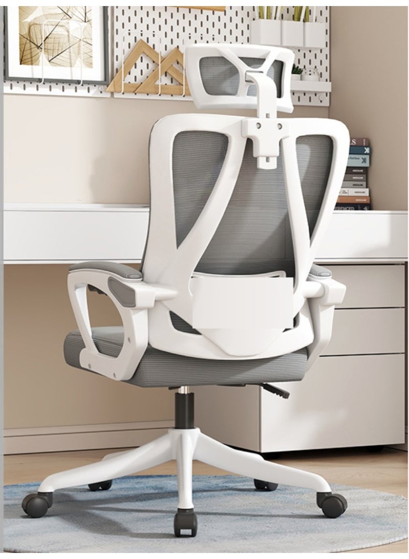 بينغ جنرال كرسي مكتب متوافق مع هندسة بشرية مع إطار أبيض مع شبكة رمادية - Image 4