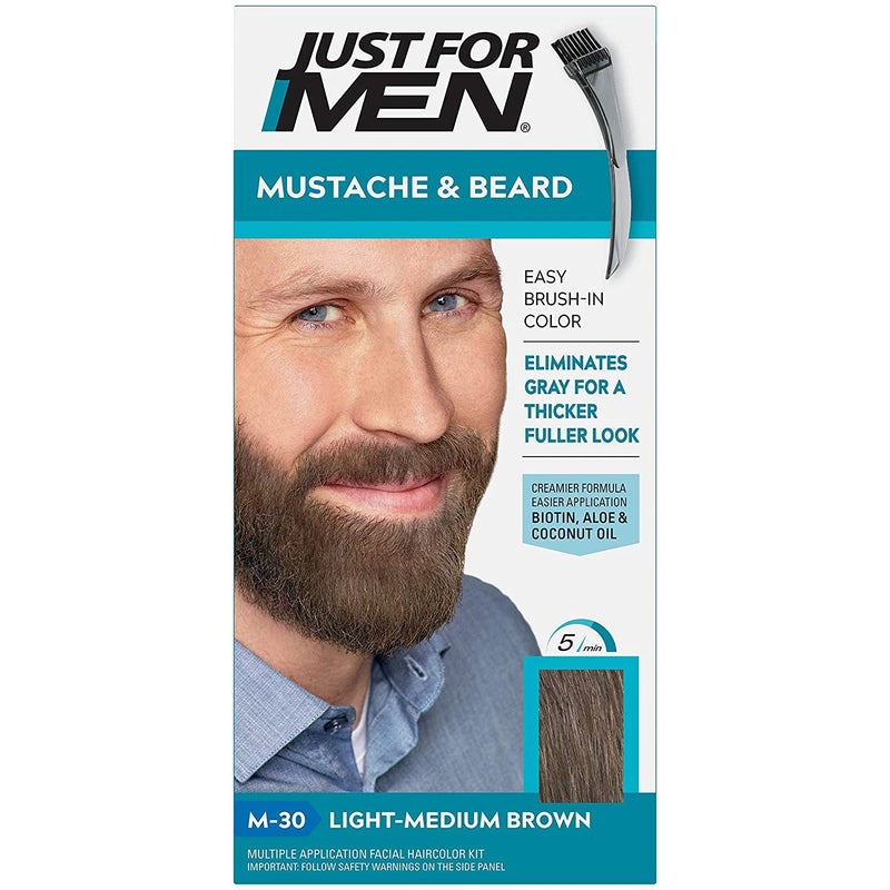 JUST FOR MEN Color Gel Mustache Beard M30 LightMedium Brown 1 Each Pack of 5
