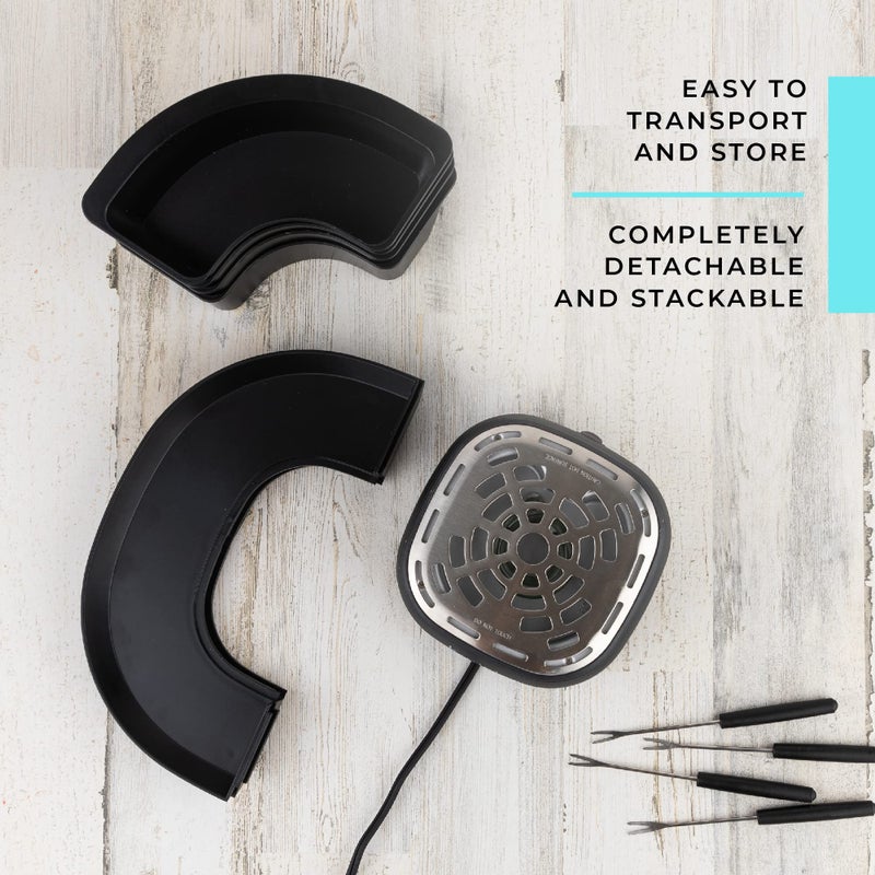 Kusini Smores Maker Tabletop Indoor - Flameless Electric Marshmallow Roaster â€“ 4 Detachable Trays & 4 Roasting Forks â€“ Gift Set & Date Night Idea. Movie Night Supplies & Housewarming Gift - Image 5