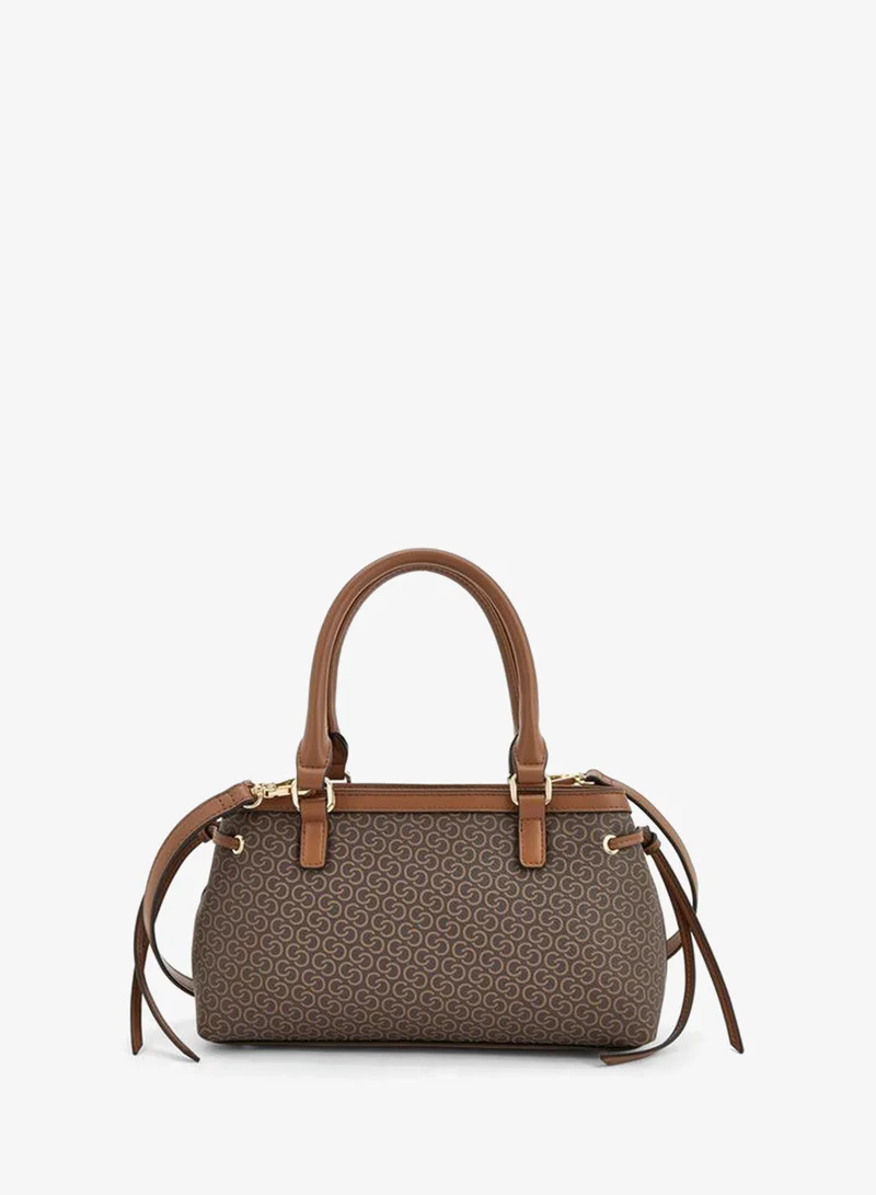 Celeste TAN Monogram Print Tote Bag With Zip Closure for Women | Best Price UAE