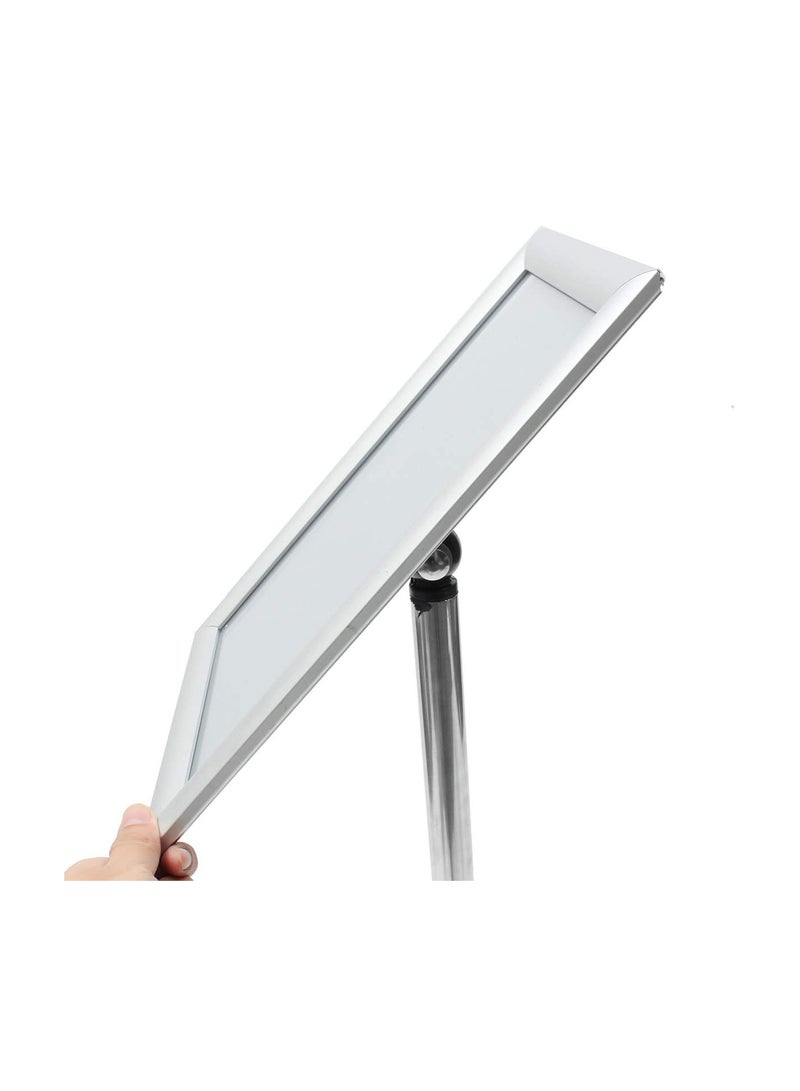 GGOOT Adjustable A4 Metal Display Pedestal Sign Floor Holder Stand Poster Silver HQ - Image 4