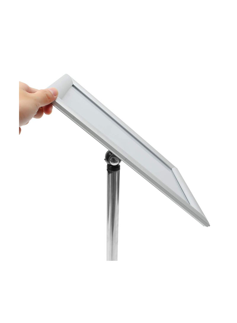 GGOOT Adjustable A4 Metal Display Pedestal Sign Floor Holder Stand Poster Silver HQ - Image 5