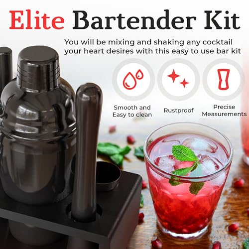 Highball  Chaser Highball & Chaser Cocktail Shaker Set: Bartender Kit for Home Bar Mixology Cocktail Bar Set Plus E-Book with 30 Recipes - Image 3