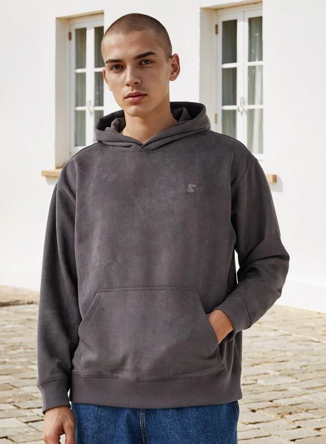 ستارتر هودي رجالي بطبعة شعار من مزيج البوليستر