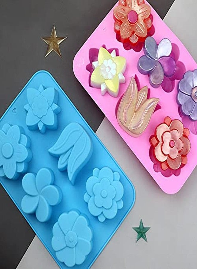 Folca® 1 Pc 6 Cavity Flower Silicone Mould for Handmade Soap, Cake, Jelly, Pudding, Chocolate, Dessert etc (6 Cavity Flower and Lotus Mould) - Image 4