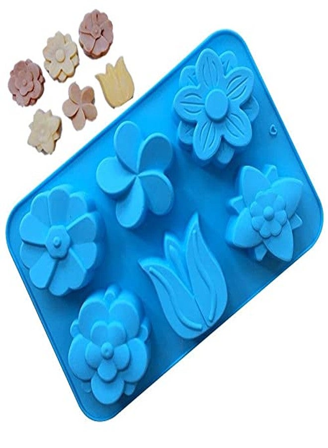 Folca® 1 Pc 6 Cavity Flower Silicone Mould for Handmade Soap, Cake, Jelly, Pudding, Chocolate, Dessert etc (6 Cavity Flower and Lotus Mould) - Image 3