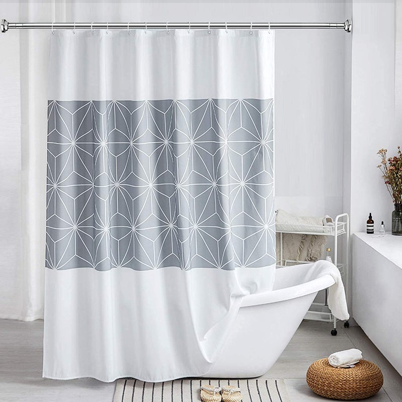 HONBAN Tension Curtain Rod Never Rust NonSlip Spring Tension Rod No Drilling Stainless Steel Curtain Rod Use Bathroom Kitchen Home Expandable 105 to 170 Cm - Image 2