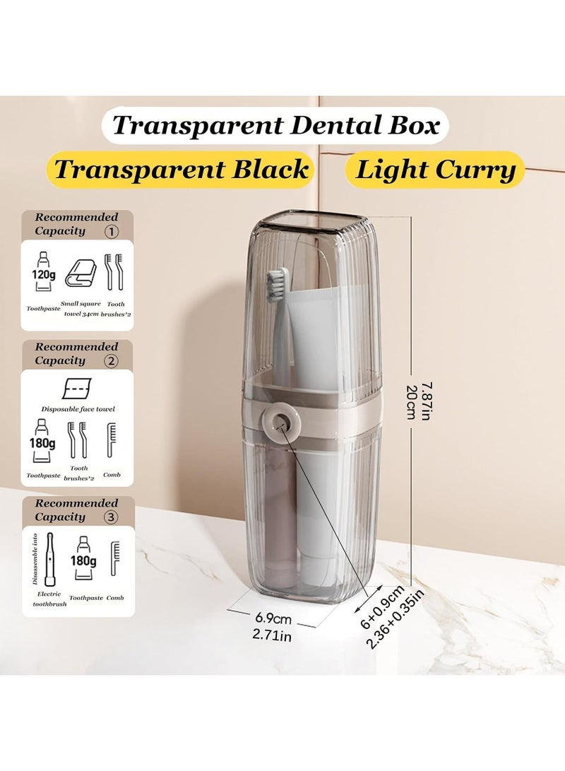 فلوشرينيك حقيبة سفر لفرشاة الأسنان، غطاء مقاوم للغبار لفرشاة الأسنان وكوب شطف 2 في 1، كوب متعدد الوظائف لفرشاة الأسنان، حامل فرشاة أسنان محمول مع معجون أسنان للسفر للعمل والتخييم والمدرسة والرحلات - Image 2