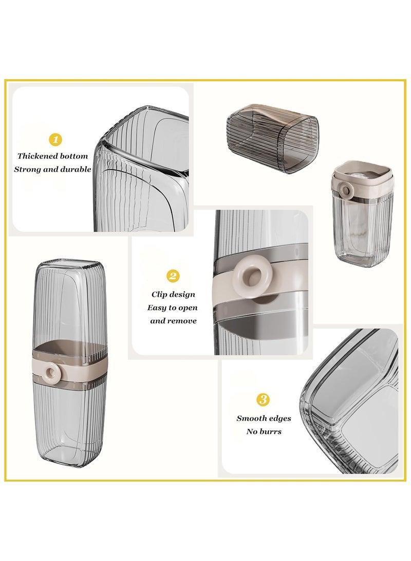 فلوشرينيك حقيبة سفر لفرشاة الأسنان، غطاء مقاوم للغبار لفرشاة الأسنان وكوب شطف 2 في 1، كوب متعدد الوظائف لفرشاة الأسنان، حامل فرشاة أسنان محمول مع معجون أسنان للسفر للعمل والتخييم والمدرسة والرحلات - Image 4