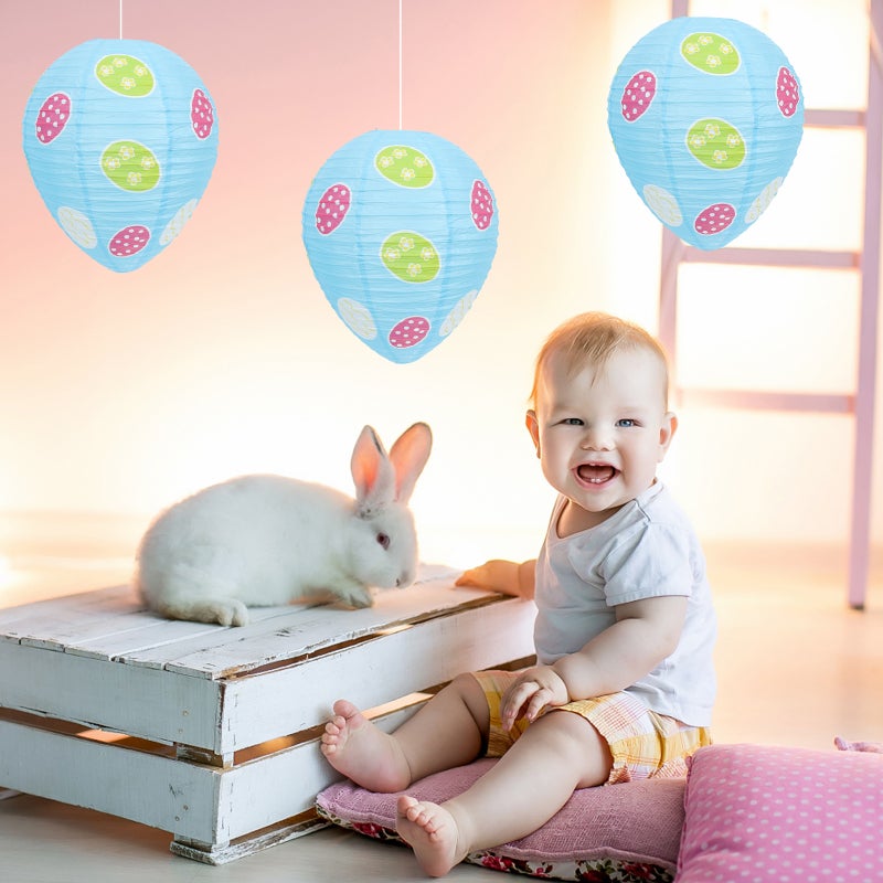 Egg Shaped Paper Lantern for Easter Decorations, Durable and Compact Design - Image 4
