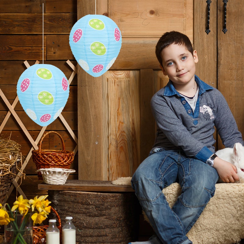 Egg Shaped Paper Lantern for Easter Decorations, Durable and Compact Design - Image 3