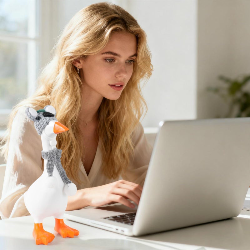 linastu 6 Set 7inch Desk Goose Outfits, Mini Desktop Goose clothes Desk Goose Accessories Set for Magnetic Goose Statue (Animal Hat+ Scarf) - Image 4