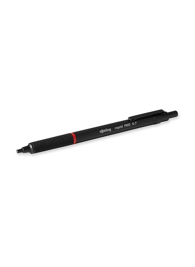 Rotring - قلم رصاص ميكانيكي Rapid Pro Hb بقطر 0.7 مم، قلم رصاص متحرك، مقاوم للكسر، أسود غير لامع، برميل معدني كامل - Image 1