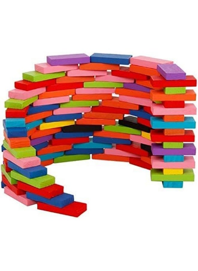 Rexez Rexez 120 PCS Dominoes Blocks Set 12 Colours Wooden Toy Building and Stacking Counting Adding Subtracting Multiplication Indoor Game Toy Educational Toy for Kids (120 PCS Dominoes)  - Image 3