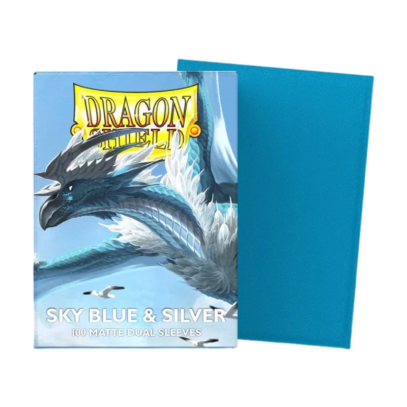 Dragon Shield | Matte Dual Standard Size Card Sleeves | 100ct - Smooth & Tough Premium TCG Sleeves - Compatible with Pokemon, One Piece, and Magic: The Gathering | Sky Blue & Silver - Image 2