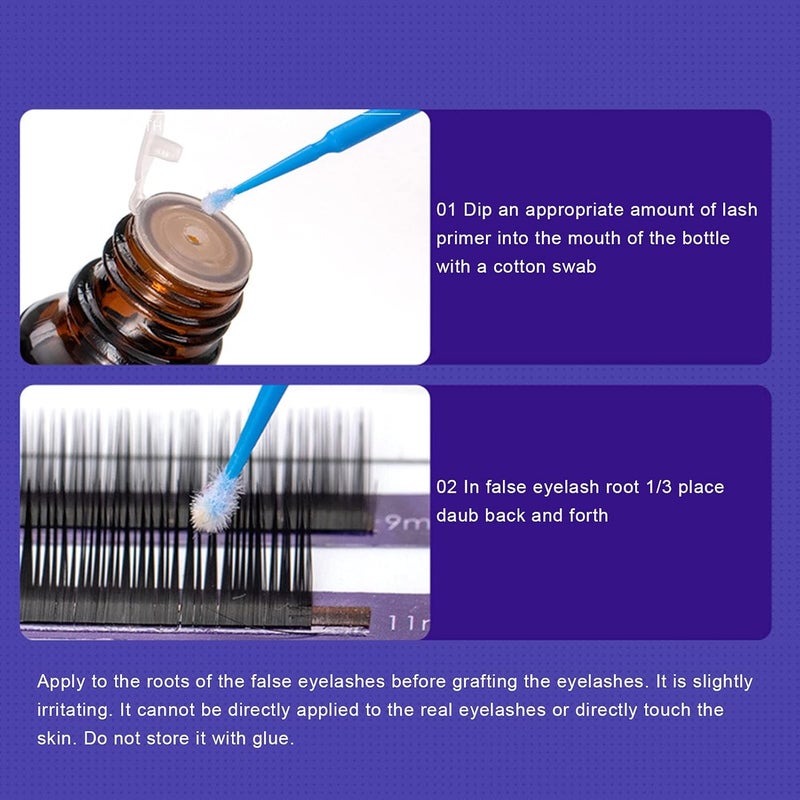 klarako Eyelash Extension Primer, Lash Extension Cleanser, Eyelash Extension Primer Glam Long Lasting Lash Primer No Irritation Eyelash Supplies 12ml - Image 3