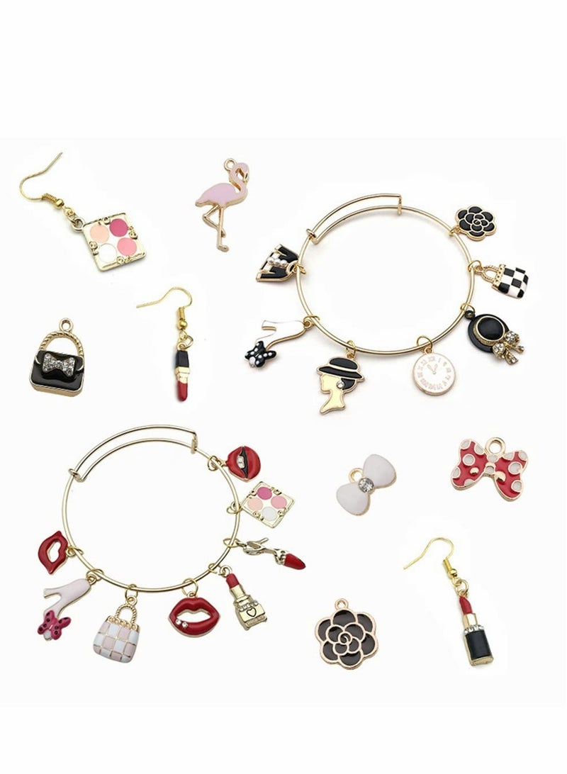 SOLARAE DIY Alloy Pendants Astronaut Jewelry, 31pcs Jewelry Charms Dripping Hanging Pendant Accessories for Jewelry Necklace Bracelet (White) - Image 3