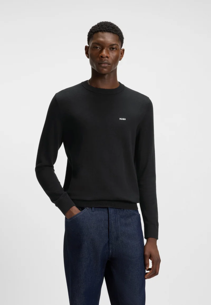 HUGO Regular-fit sweater in a cotton blend