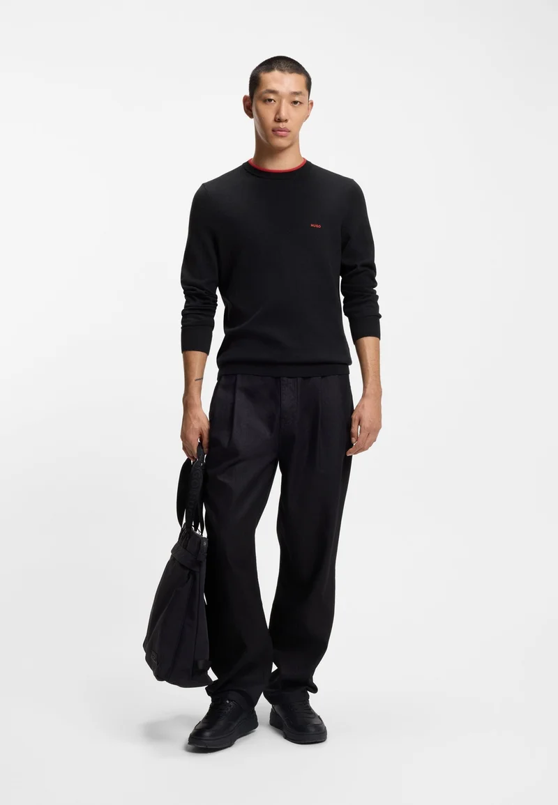 HUGO Dark Blue Regular-fit sweater in a cotton blend for Men | Best Price UAE