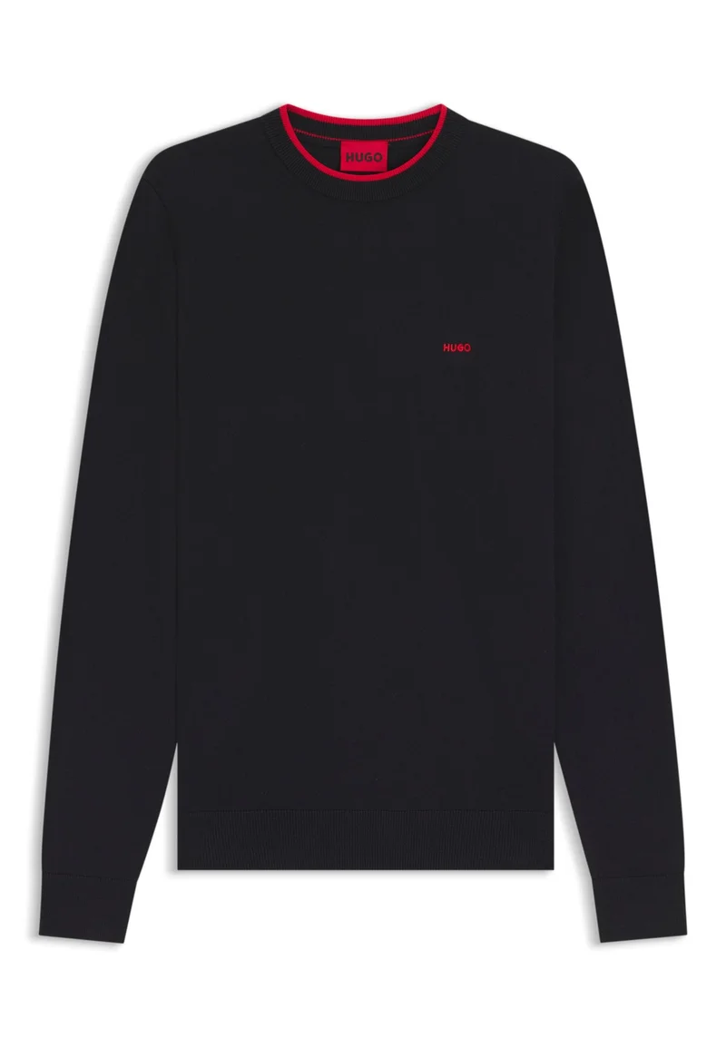 HUGO Dark Blue Regular-fit sweater in a cotton blend for Men | Best Price UAE