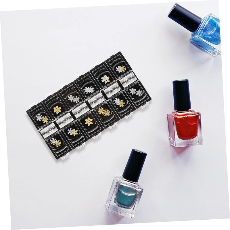 4pcs Nail Supply Organizer Storage Case Compartments Black Tray for Esthetician Supplies - Image 4