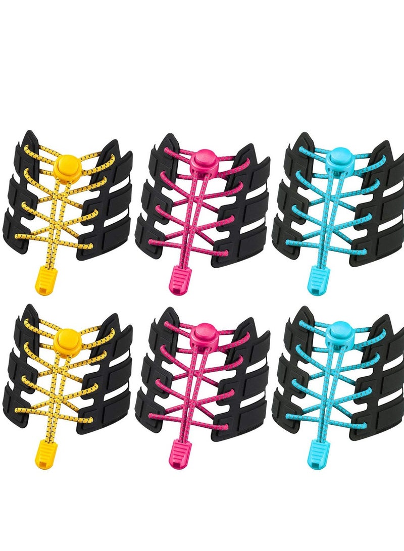 SYOSI Shoe Laces, 3 Pairs No Tie Shoe Laces, Elastic Locks Tieless Shoelaces, One Size Fits Shoelaces All for Adults and Kids Sneakers - Image 1