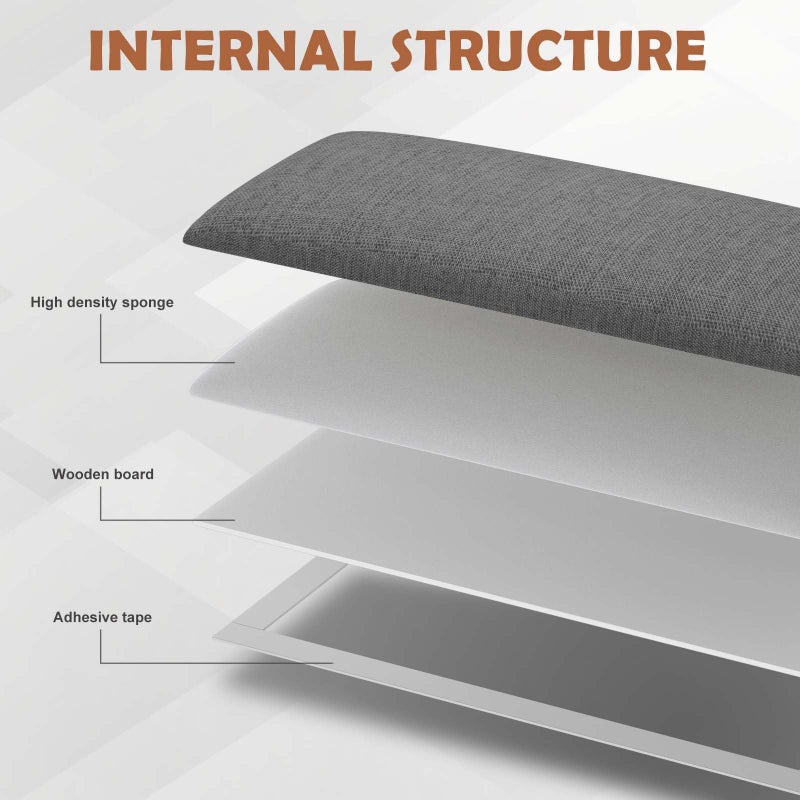 IFNOW Upholstered Wall Mounted Headboard, 3D Soundproof Wall Panels Peel and Stick Headboard for Queen Size, Home Decor, Reusable and Removable Tufted Bed Headboards in Dark Grey(9 Panels, 10" x 24") - Image 2
